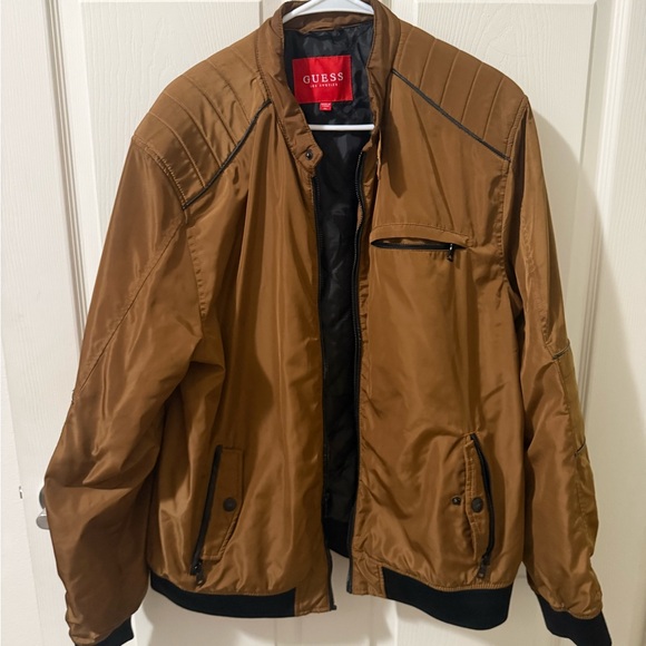 Guess Los Angeles Men’s Brown Bomber Jacket XL - Picture 1 of 3